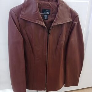 East 5th Burgundy Leather Jacket